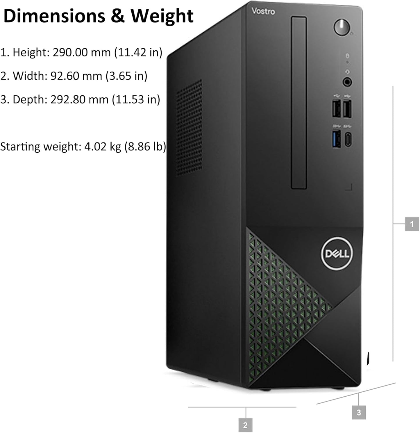 Dell Vostro 3030s Small Desktop SFF Business Computer, 14th Gen Intel 10-Core i5-14400 (Beat i7-13620H), 16GB DDR5 RAM, 1TB PCIe SSD, WiFi 6, Bluetooth, Type-C, DisplayPort, HDMI, Windows 11 Pro