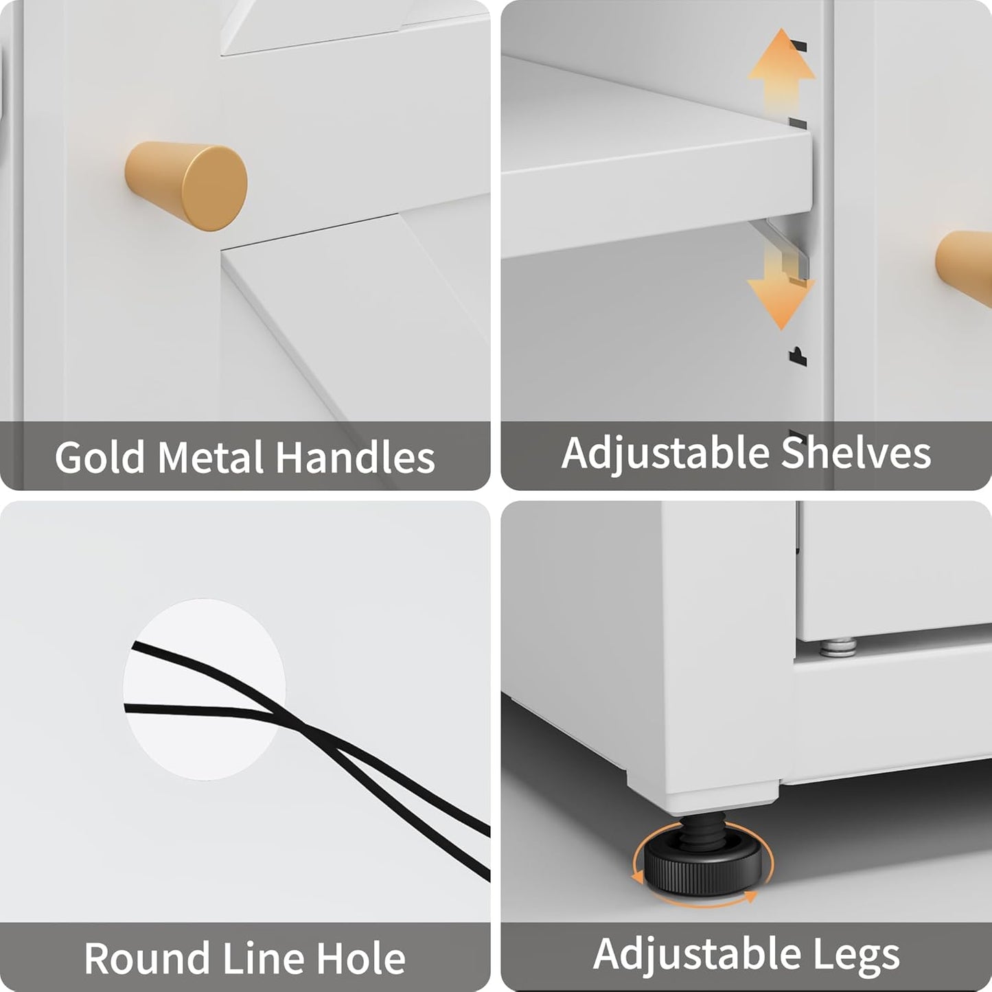 Metal Storage Cabinet with 2 Barn Doors,Farmhouse Sideboard Buffet Cabinet,Pantry Storage Cabinets with Drawers and Shelves, Coffee Bar for Kitchen, Dining Room,Living Room,White TV Stand