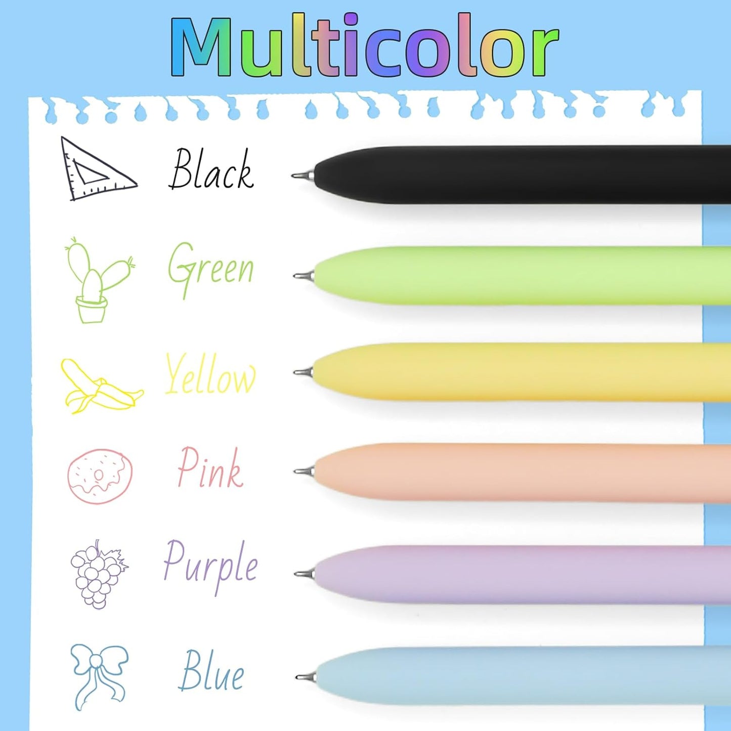 Colored Pens, 6 Pcs Colorful Pens Fine Point Smooth Writing Pen, 0.5mm Colored Ink Gel Pen for Journaling Note Taking Planner, School Supplies Gifts for Nurse Teacher (6 Pcs Gold Vibrant)