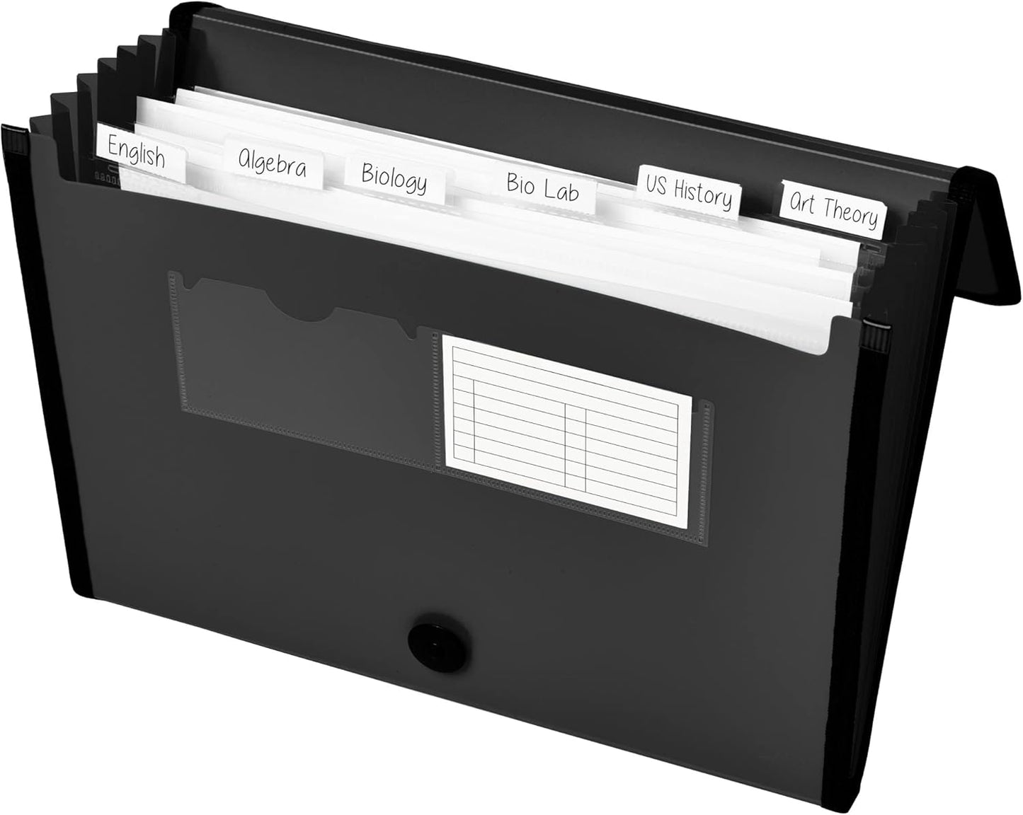 Avery Expanding File Folder Organizer, 7-Pocket Accordion File Organizer, Black, Holds 425 Letter/A4-Size Sheets (73550)