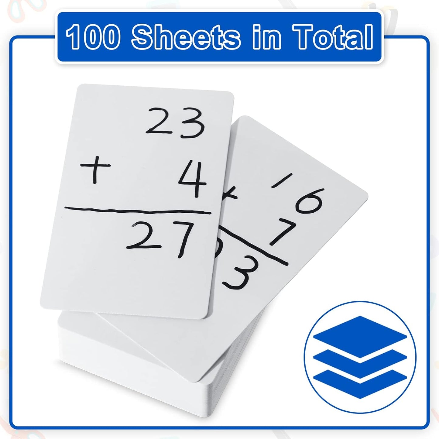 Harloon 100 Pcs Dry Erase Index Cards 4 x 6 Inch Laminated Reusable Dry Erase Note Cards Sheets for Office to Do List (White)