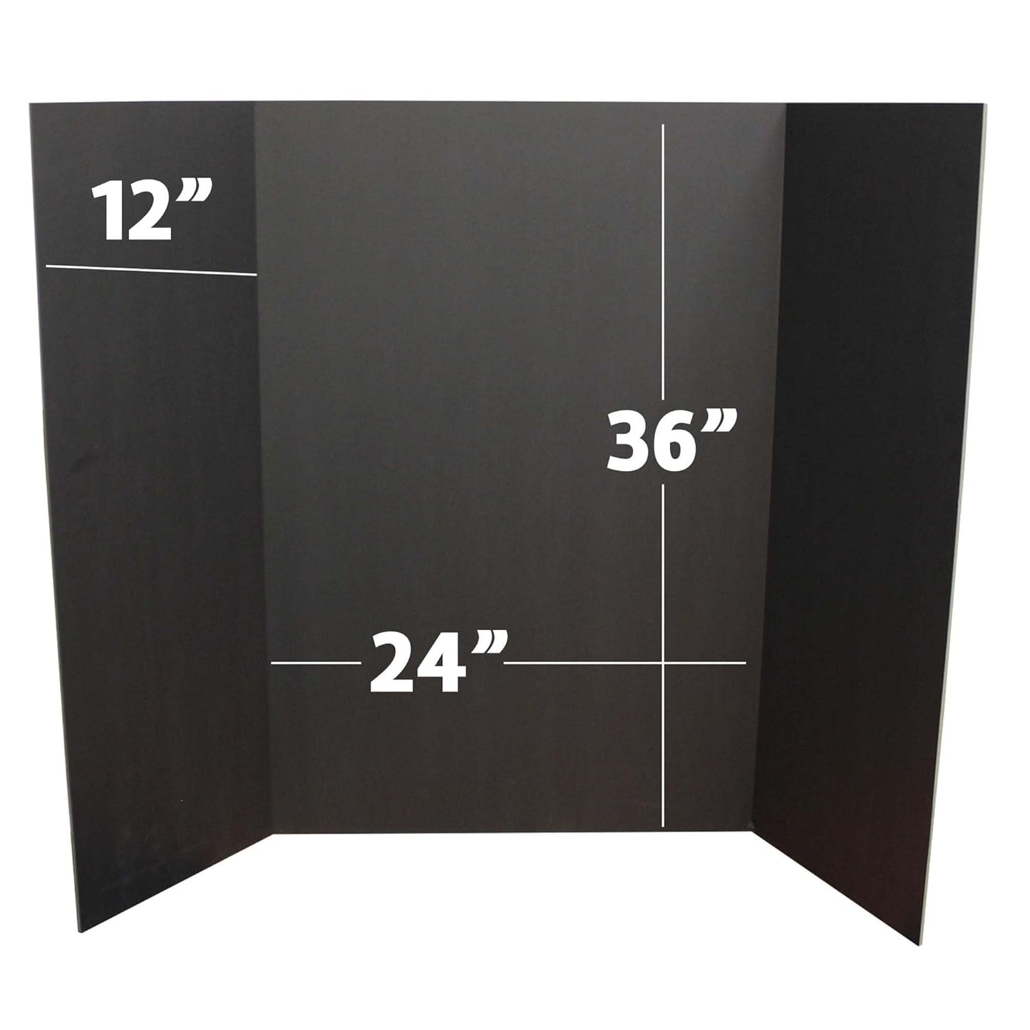 Flipside Products 36” x 48” Foam Project Boards for Presentations, Science Fair, School Projects, Event Displays and Trifold Picture Board - Total Black - 3 Pack