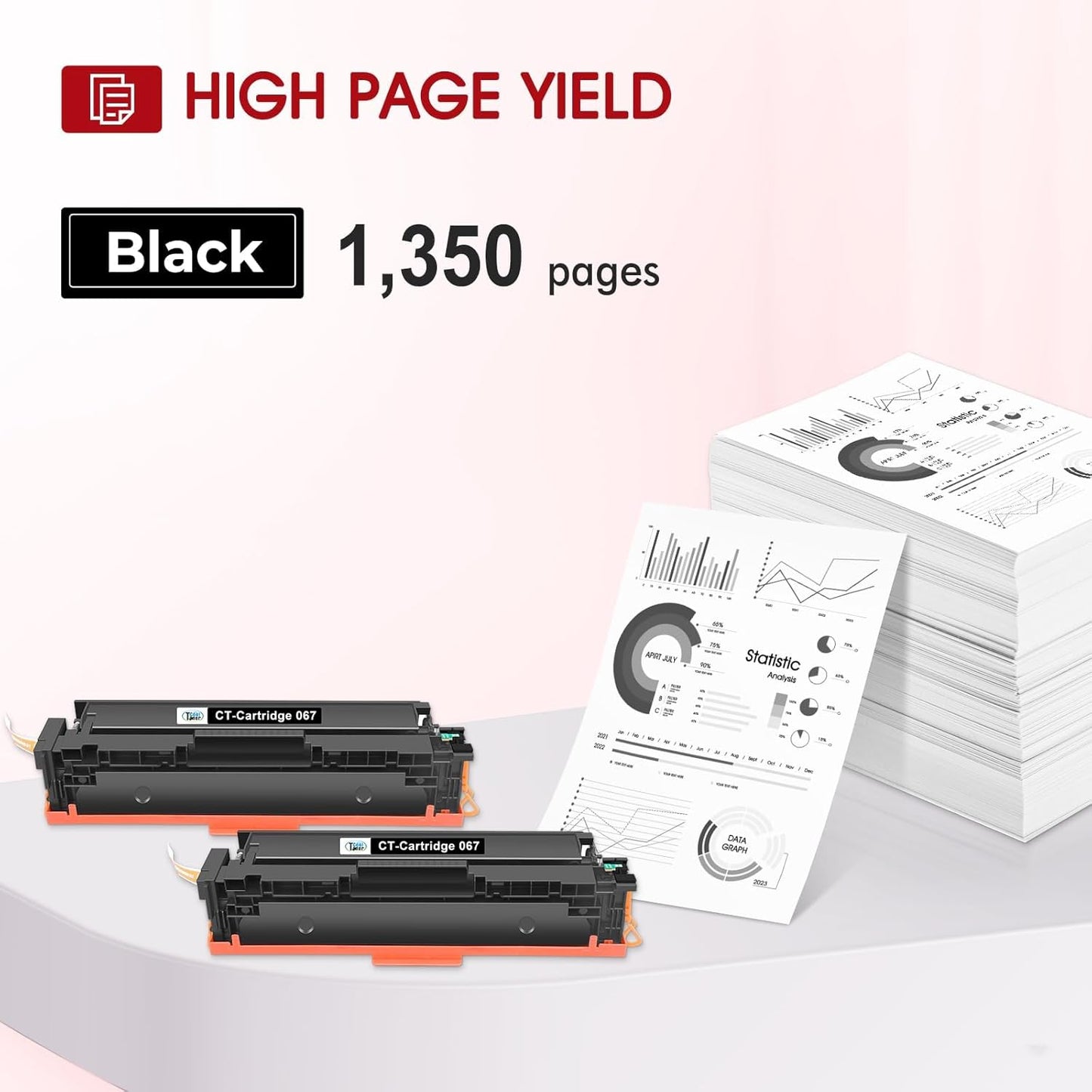 067 Black Toner Cartridge 067H MF654CDW MF656CDW Compatible Replacement for Canon 067 Black 067H imageClass LBP633Cdw LBP632Cdw LBP631Cw MF651Cw MF653Cdw MF655Cdw Printer 2 Pack High Yield Ink