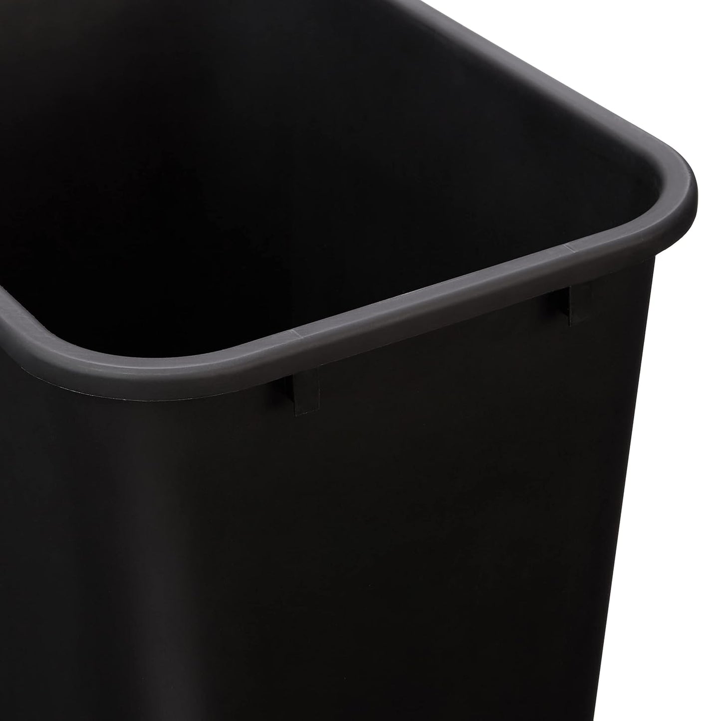 Amazon Basics Trash Can, Rectangular Commercial Office Wastebasket, 10 Gallon (Pack Of 2), Black (Previously AmazonCommercial brand)