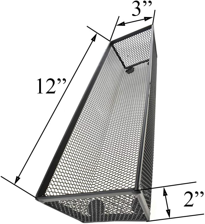 HAHIYO Stackable Mesh Tray Cup 12 x 3 x 2 inches Sturdy Container for Desk Drawer Organizer Collection for Home Office School kitchen Soft Foam Feet No Sharp Edges 2 Pack Black