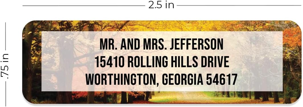 Breathtaking Landscape Rolled Address Labels / 500 Personalized Return Address Labels/Designer Address Stickers in Elegant Plastic Dispenser