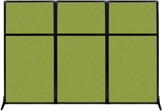 Versare Workstation Partition | Portable Wall Divider | Modern Office Cubicle | Free Standing Privacy Screen | Flexible Work Space | 99" x 70" Lime Green Fabric Panels
