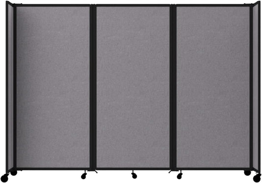 Versare Room Divider 360 Portable Wall Partition | Folding Panels | Large Freestanding Divider | Locking Wheels | Temporary Room Separator