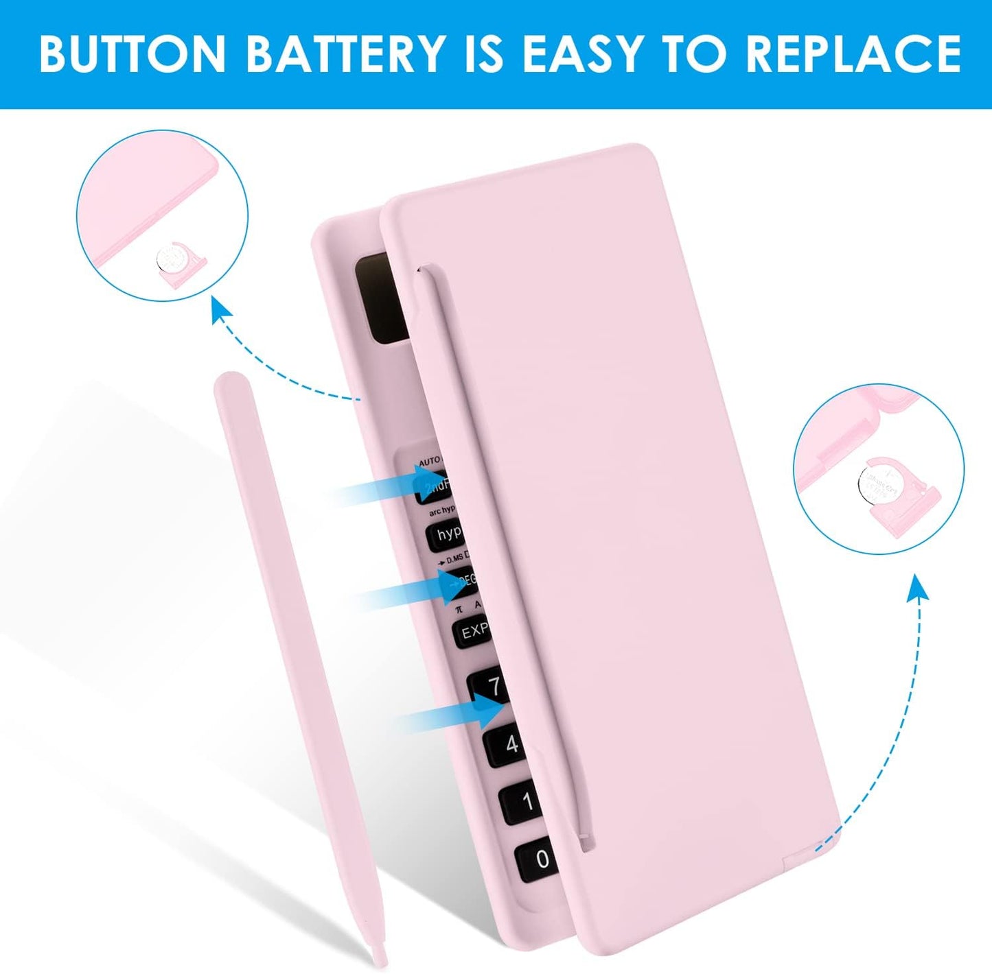 Scientific Calculators for Students, 10-Digit Large Screen, Math Calculator with Notepad, Classroom Must Haves for Middle High School Supplies & College （Pink