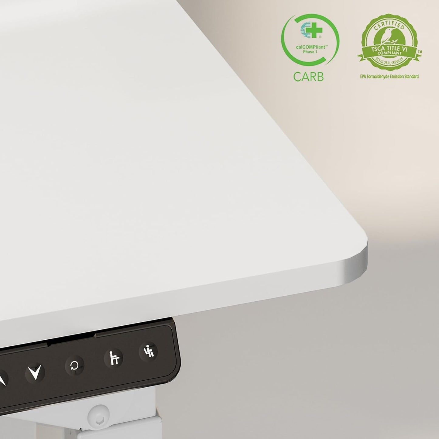 SANODESK 4-Leg Standing Desk, Electric Height Adjustable Desk with Memory Presets for Home Office, Stand up Desk Computer Workstation, 55x28 Inches White