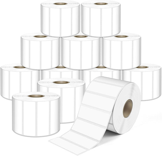 L LIKED 2.25" x 0.75" Direct Thermal Labels, Permanent Adhesive Address Barcode Label & Compatible with Rollo, Zebra and Other Desktop Printers (12 Roll, 20400 Labels)