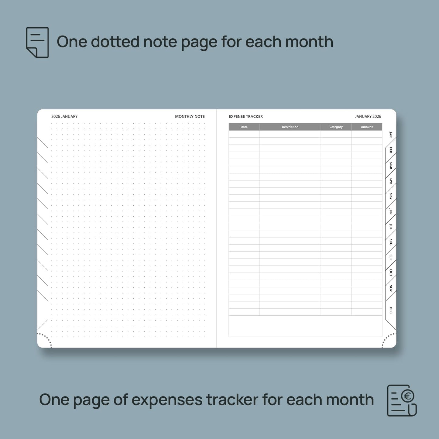 POPRUN Monthly Planner 2026-2027 (Medium- 6.5'' x 8.5'' Soft Cover), 18-Month Calendar Book (Jan.2026 - Jun. 2027), Calendar Planner with Monthly Tabs & Pocket, 100 GSM Paper - Pink