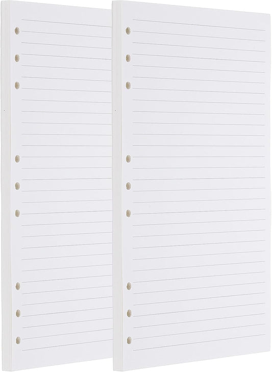 PATIKIL B5 Ruled Refills Inserts 9-Ring Binder Loose Leaf Planner Filler Paper Planner Inserts, 160 Sheets/320 Pages, Lined, White