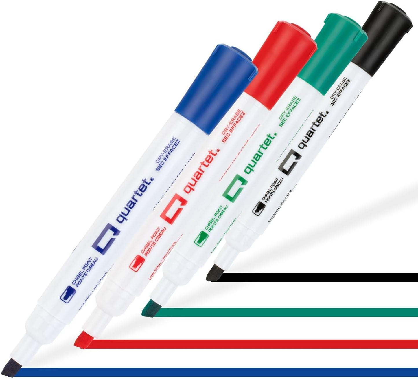 Quartet Dry Erase Markers, Chisel Tip White Board Dry Erase Markers with DryGuard Ink Protection, Office Essentials, Black, Red, Blue, Green, 36 Pack (Q120Z04-R)