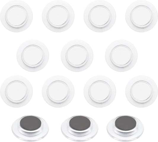 ZDZBLX Fridge Magnets, 14 Pack Magnet Strong Magnets Refrigerator Magnets Small Magnets for Whiteboard, Heavy Duty Magnets Mini Magnets Cute Round Magnets for Fridge, Locker, Classroom, Office (White)