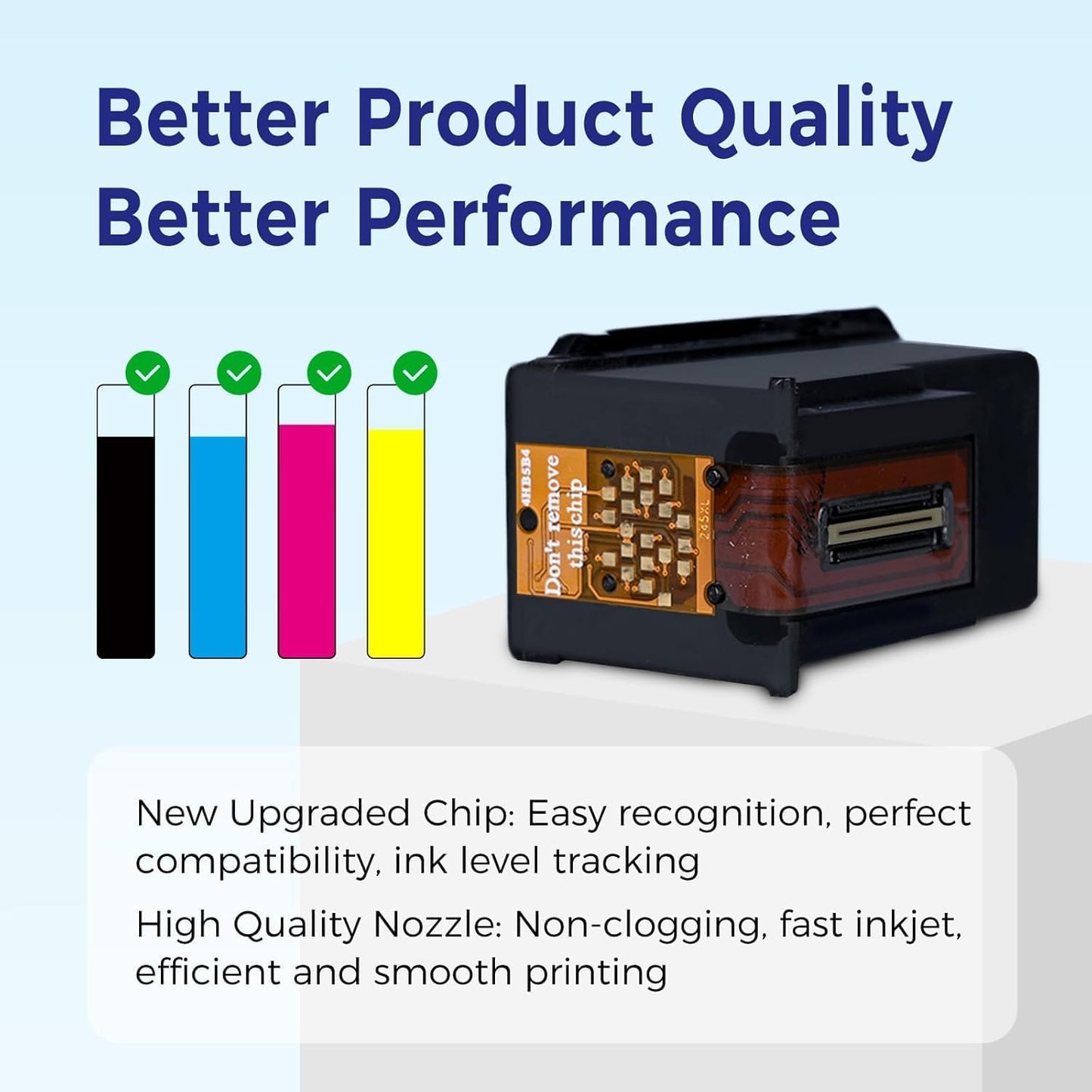 67XL Printer Ink Compatible for HP Ink 67 Replacement for HP67 67XL Ink Cartridges Black/Color Combo Pack Fit for DeskJet 2855e 2827e 4255e 2800e 2700e 2755e 4155e Envy 6000 6055e 6400 6455e Printer