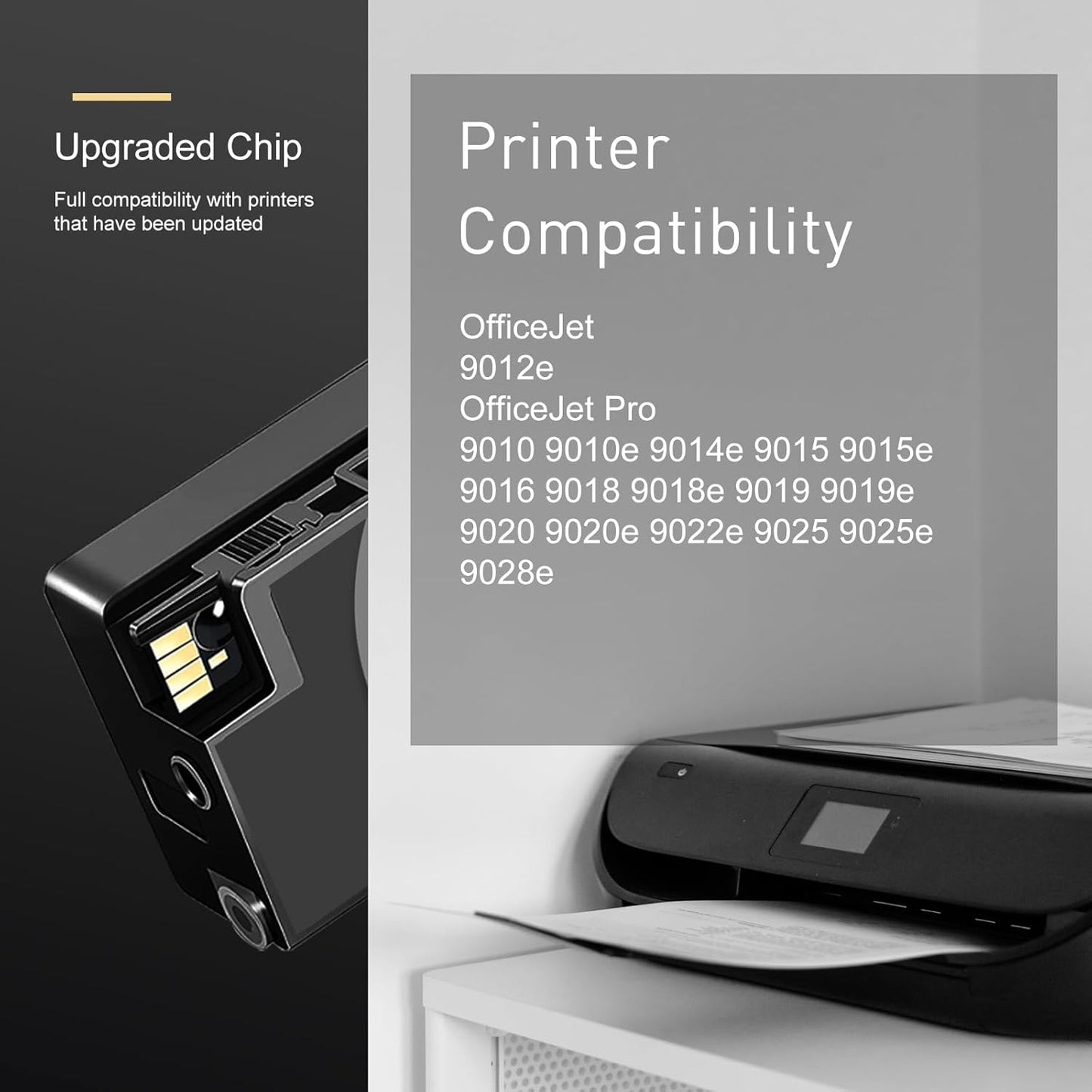 962XL Ink Cartridges Combo Pack Compatible for 962 Ink Cartridges Works with Officejet Pro 9015/9015e 9025/9025e 9020/9020e 9018/9018e 9010/9010e with OfficeJet 9012/9012e (BK C M Y)