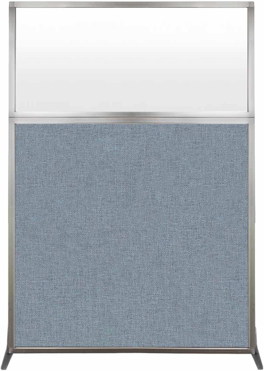 Versare Hush Screen Portable Room Divider | Workstation Wall Divider | Freestanding Privacy Hush Panels | Frosted Windows | Fabric Office Divider Screen | Great for Room Separation