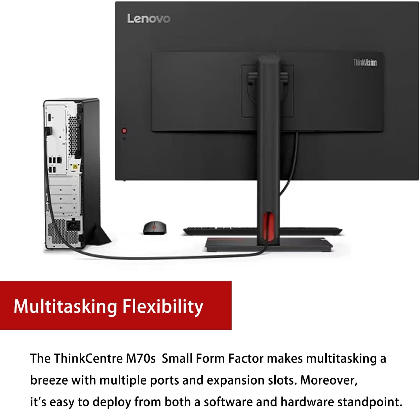 Lenovo ThinkCentre M70s Small Form Factor Business Desktop, Intel 20-Core i7-14700, 32GB DDR5, 1TB SSD, HDMI, DP, Wi-Fi 6, Wired KB & Mouse, Win 11 Pro, Bundle with ADATA UC310 64GB USB Flash Drive