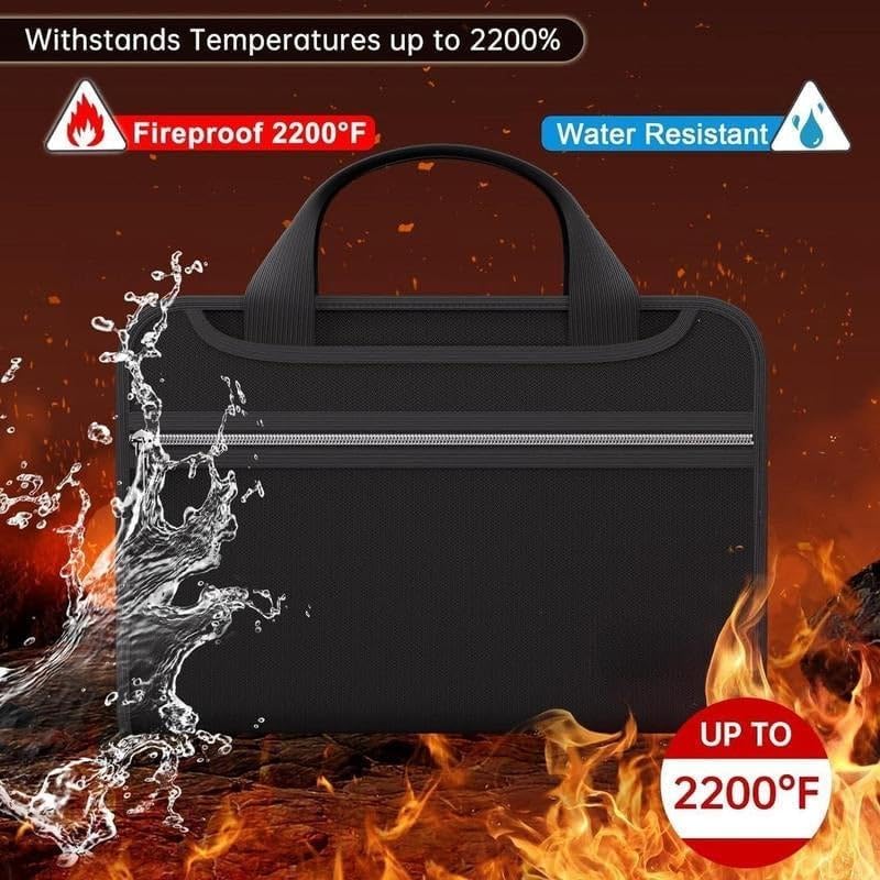 Large Capacity A4 Fireproof File Folder with Handle, Waterproof & Dustproof Accordion Document Organizer with Multiple Pockets for Home, Office & Travel (3 Set)