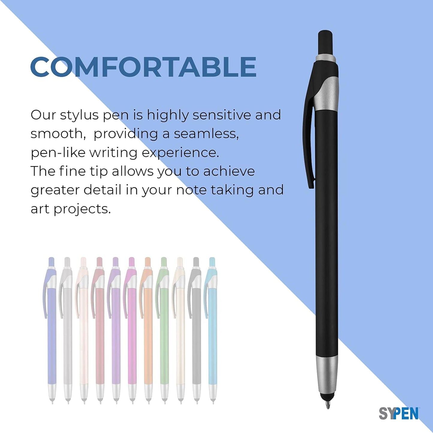 Personalized Pens in BLUE INK With your Custom Logo or Text Pens-Pack of 450- for Marketing, Parties, and Events, 2 in 1 Capacitive Stylus & Ballpoint Pen Compatible With Touchscreen Devices, Grey