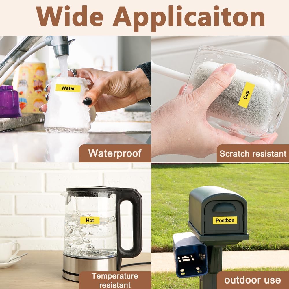 Hehua 24mm 0.94 Black on Yellow Laminated Tape Compatible for Brother P-Touch TZe-651 TZe651 TZ-651 TZ651 Label Maker Tape for Ptouch PT D600 D610 P710BT, 1'' x 26.2ft, 3 Pack