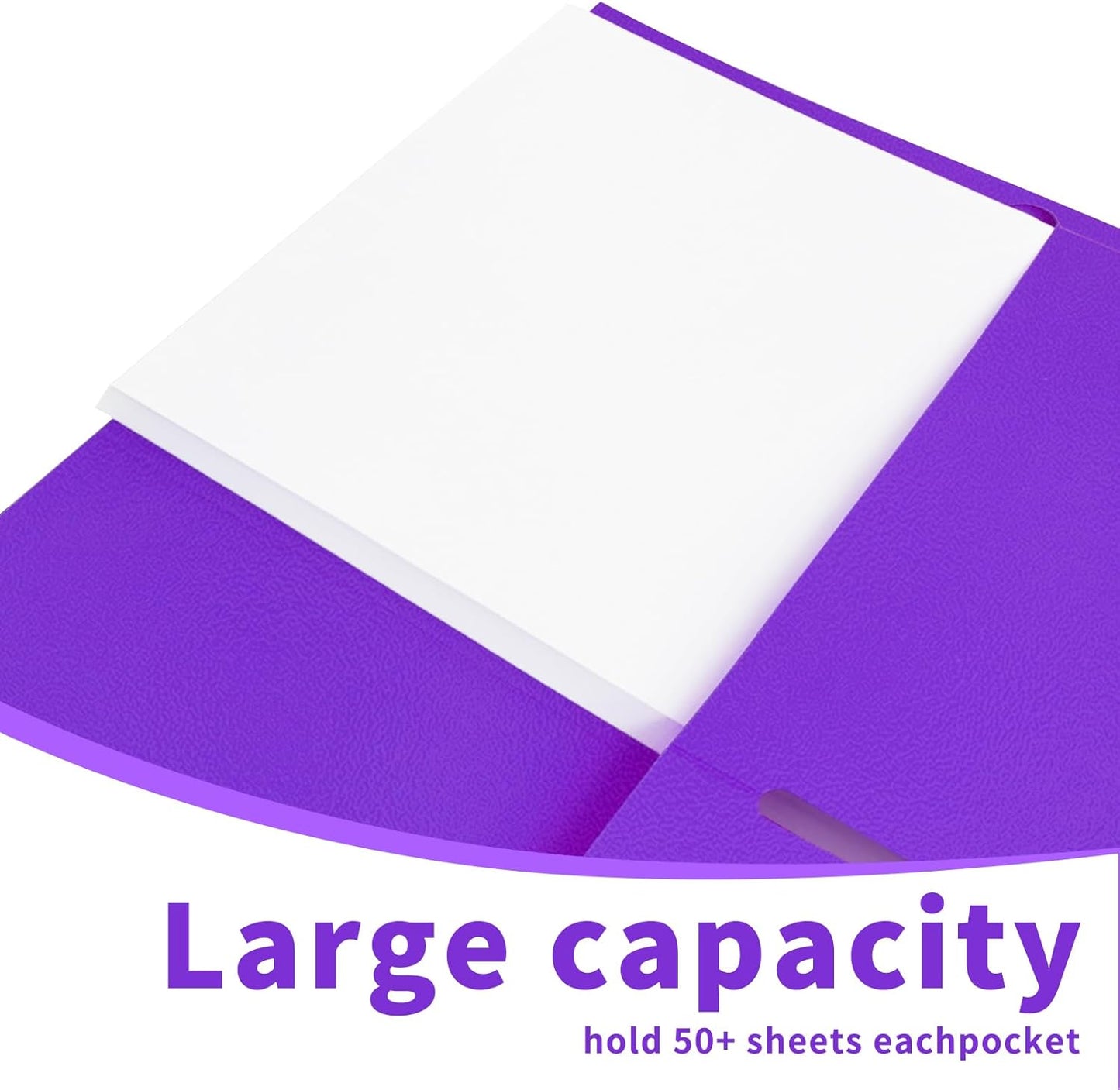 Folders with Pockets,IntoJoy 50 Pack 2 Pocket Folders Fit Letter Size Paper File Folders for School Office Business Home Filing Resume Portfolio (Purple)