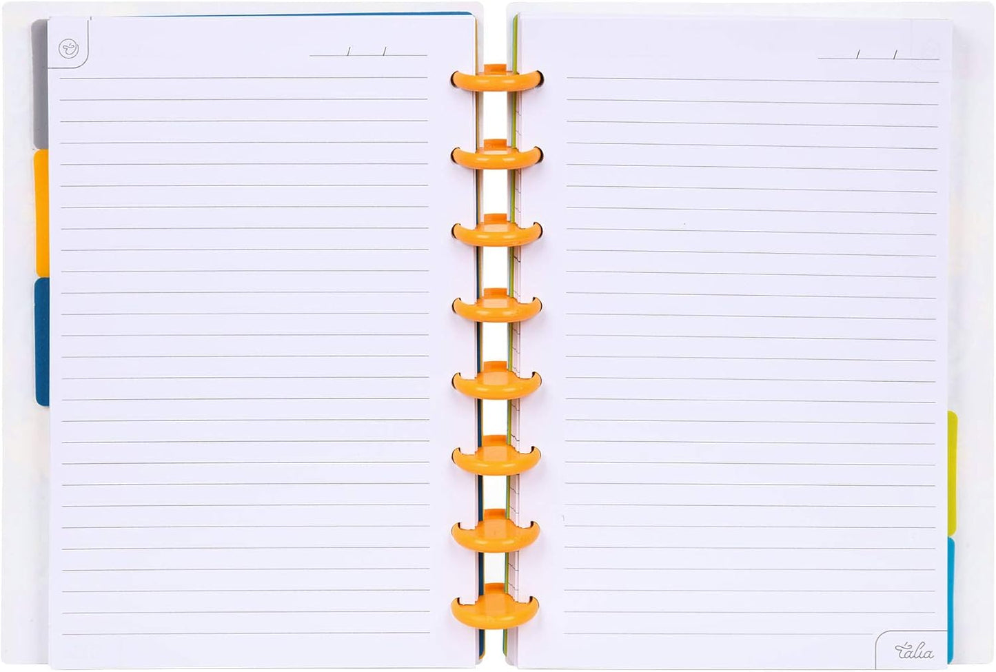 Talia Discbound Notebooks, Planner, Customizable, (xFunky Floral w/BBQ Mustard Discs, Junior (5.5in x 8.5in))