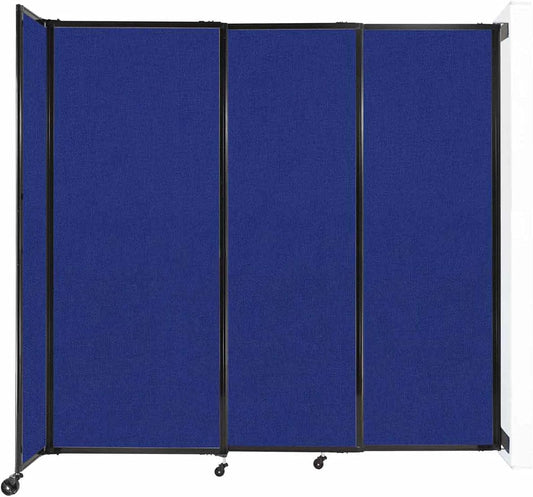 Wall-Mounted Sliding StraightWall Room Divider | Adjustable Widths | Locking Wheels | Room Separator | Up to 7'2" Wide x 6'10" Tall Royal Blue Fabric Panels