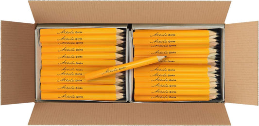 Mini Golf Pencils Without Erasers - 192 Count - Classic Pre-Sharpened #2 HB American Pew Pencils Standard Hex Shaped Bulk Pack