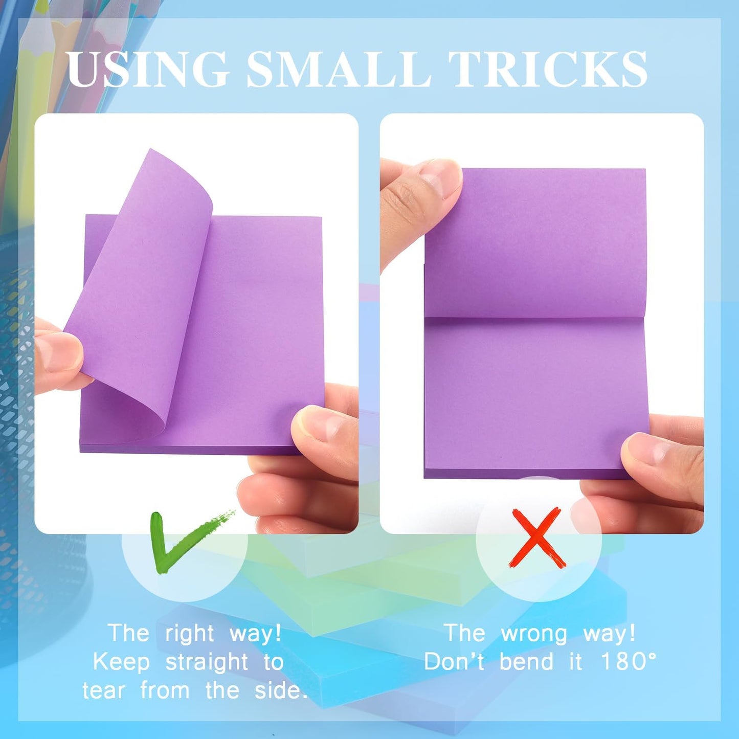 Early Buy Pop Up Sticky Notes 3x3 Refills Self-Stick Notes 12 Pads, 6 Bright Colors, 100 Sheets/Pad