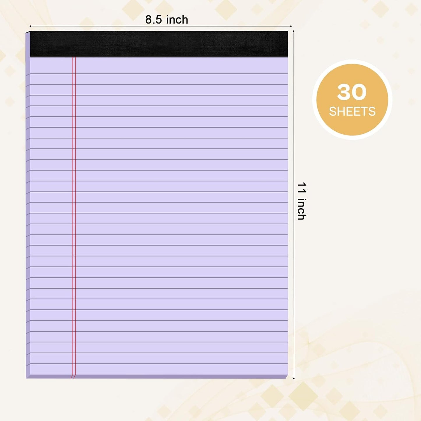 360 Sheets Purple Legal Pads 8.5" x 11" Pack of 12 Note Pads Wide Ruled Lined Paper with Micro-Perforated Writing Notebook 30 Sheets per Pad To-Do List Notepad for School, Office & Home Supplies