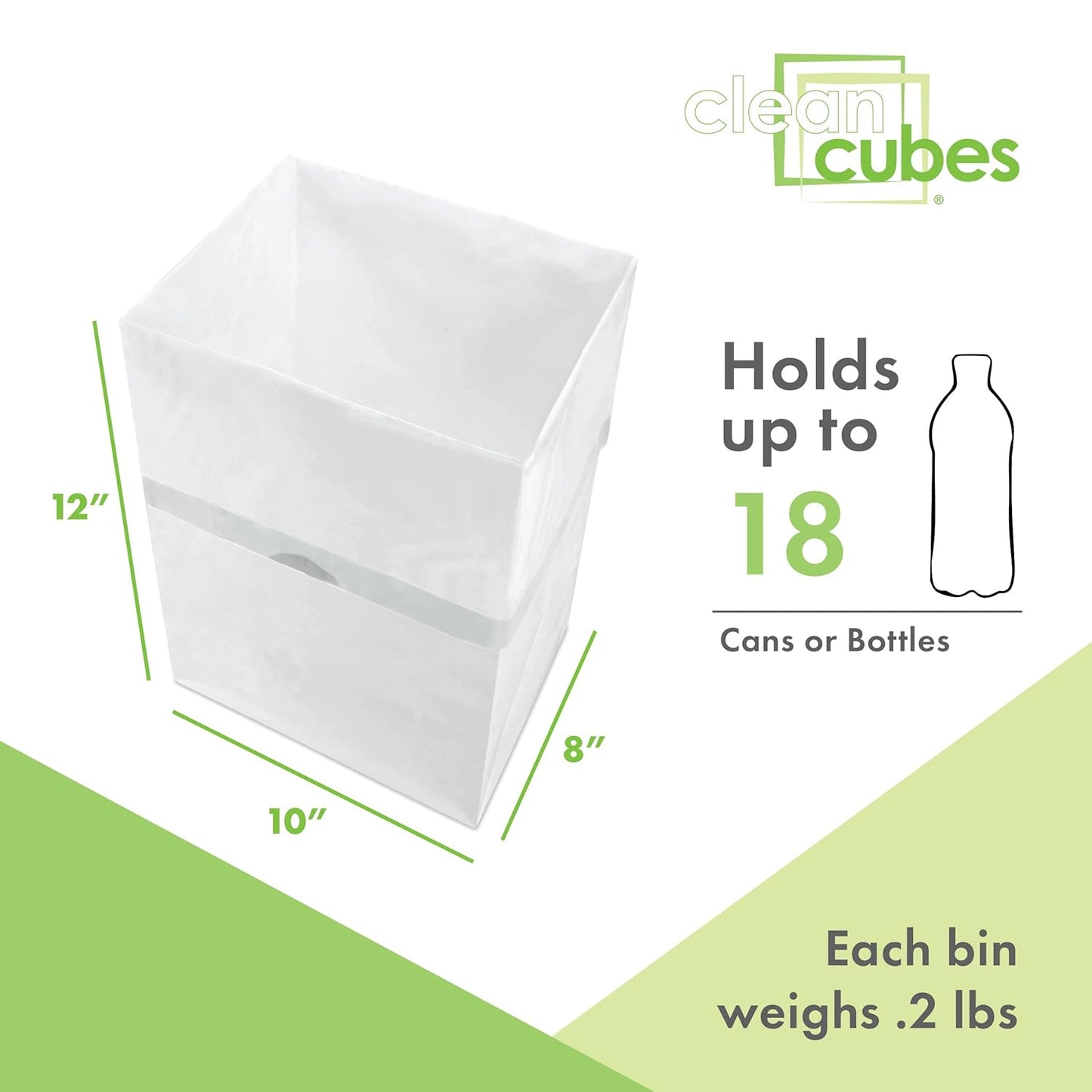 | 4 Gallon Disposable Trash Cans (6-Pack) with Fitted Trash Bags - Reusable Garbage and Recycling Bins for Parties, Events, and More (White - 12” Height x 10” Width x 8” Depth)