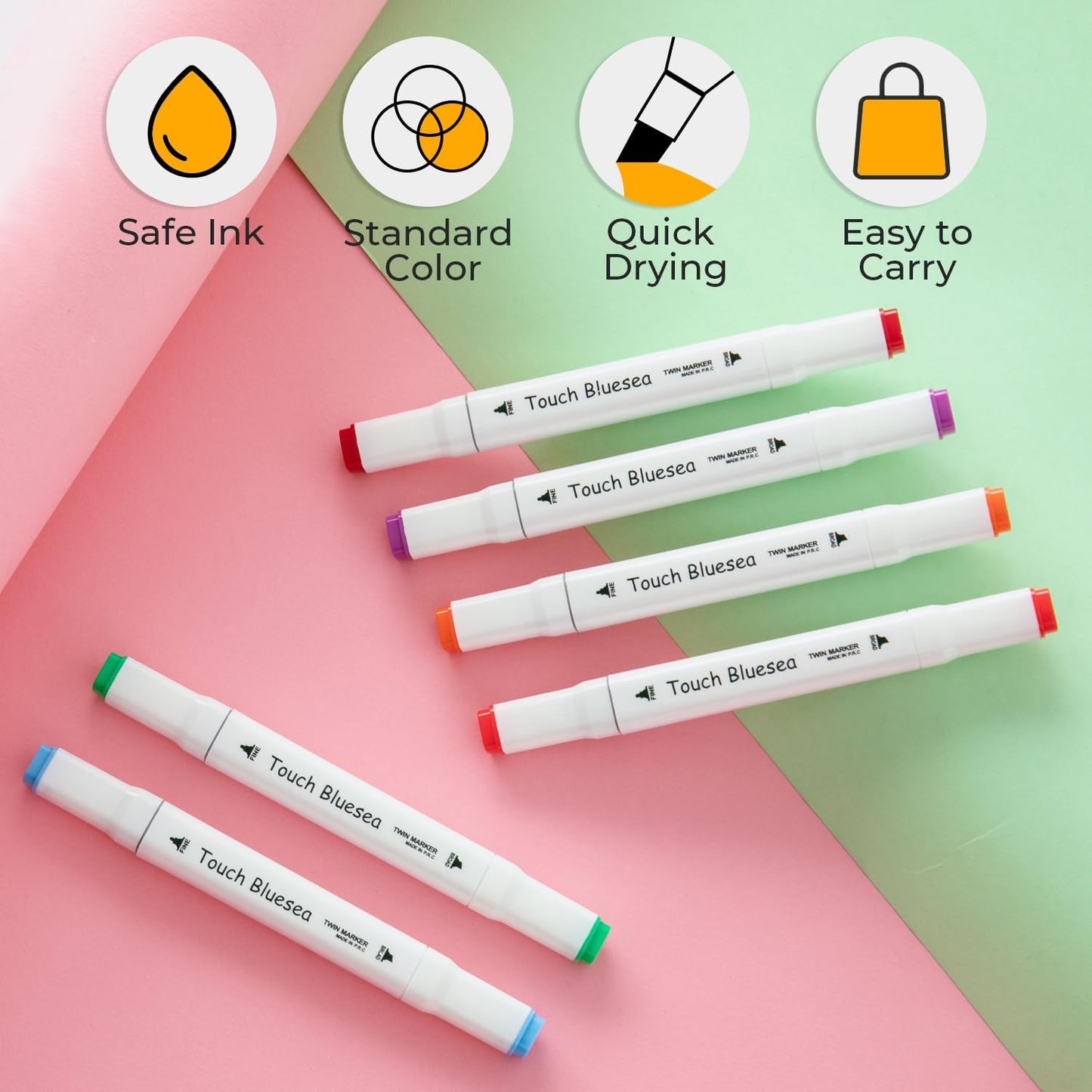 Y YOMA 60 Color Alcohol Markers Dual Tip Art Drawing Coloring Marker Permanent Sketch School Supplies Aesthetic Gift for Kids Adults Comic Anime Manga Illustration