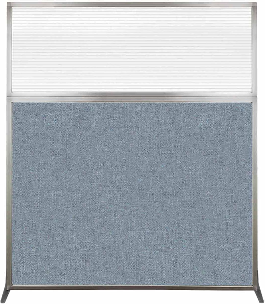 Versare Hush Screen Portable Room Divider | Workstation Wall Divider | Freestanding Privacy Hush Panels | Clear Fluted Windows | Fabric Office Divider Screen | Great for Room Separation