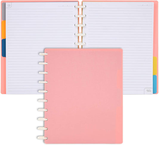 Talia Discbound Notebooks, Planner, Customizable, (Salmon, Midsize (7.5in x 9.75in))