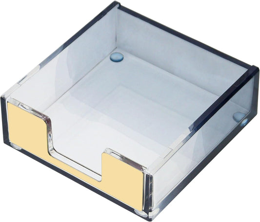 MultiBey Gradient Acrylic Sticky Note Holder, Clear Acrylic Post Note Pad Holder Memo Dispenser Desk Organizer Dispenser with Non-Slip Pads for Office Home Decor (Black)