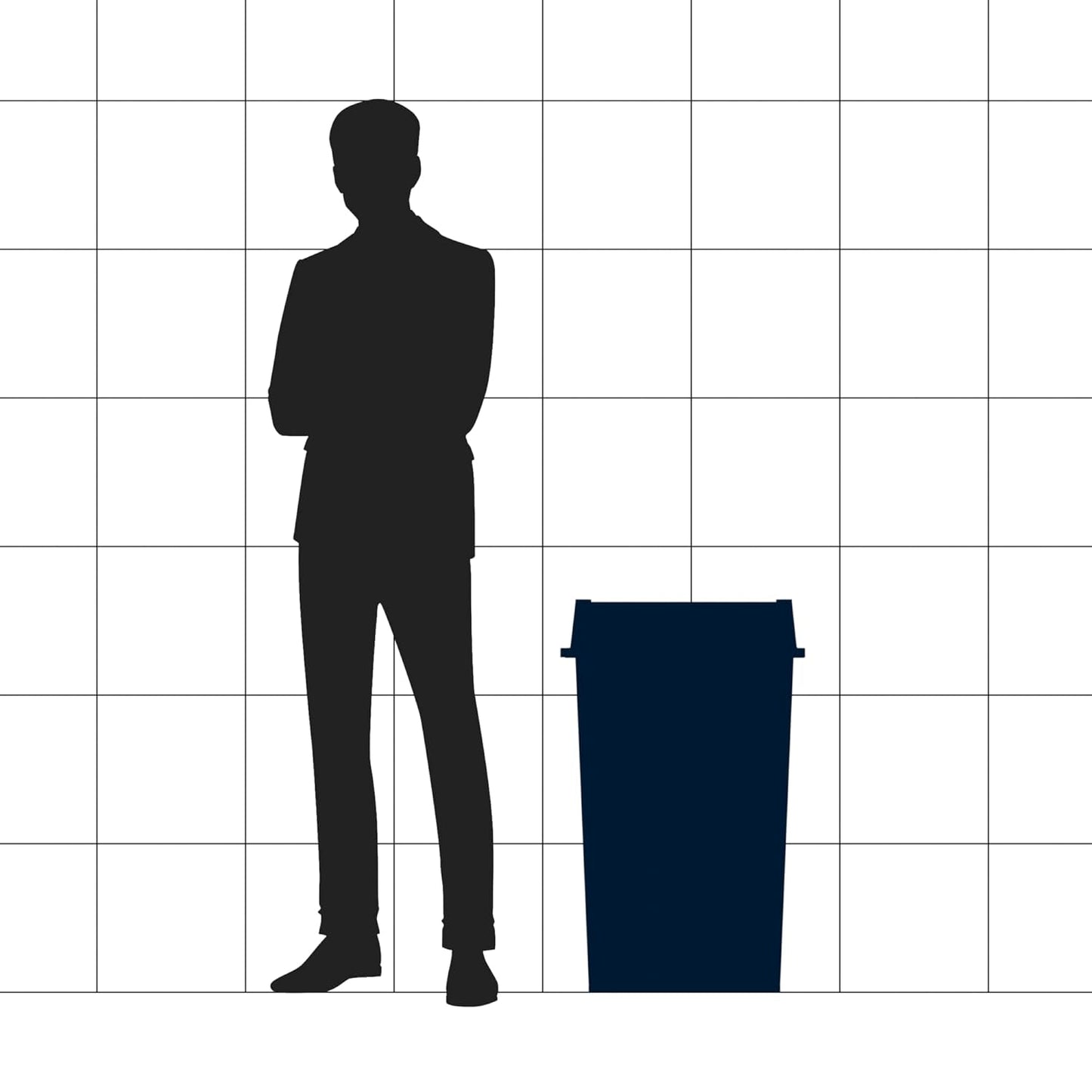 35 Gallon Blue Square Commercial Trash Can with Lid