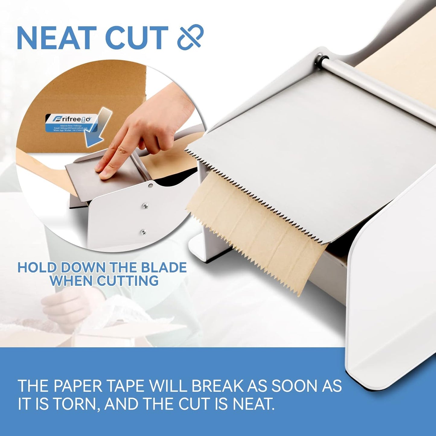 Water-Activated Tape Dispenser, Manual Width-Adjustable Kraft Gum Tape Dispenser for 0.98-3.54" Wide Tape, All-Body Steel Packing Tape Dispenser, Stable and Durable