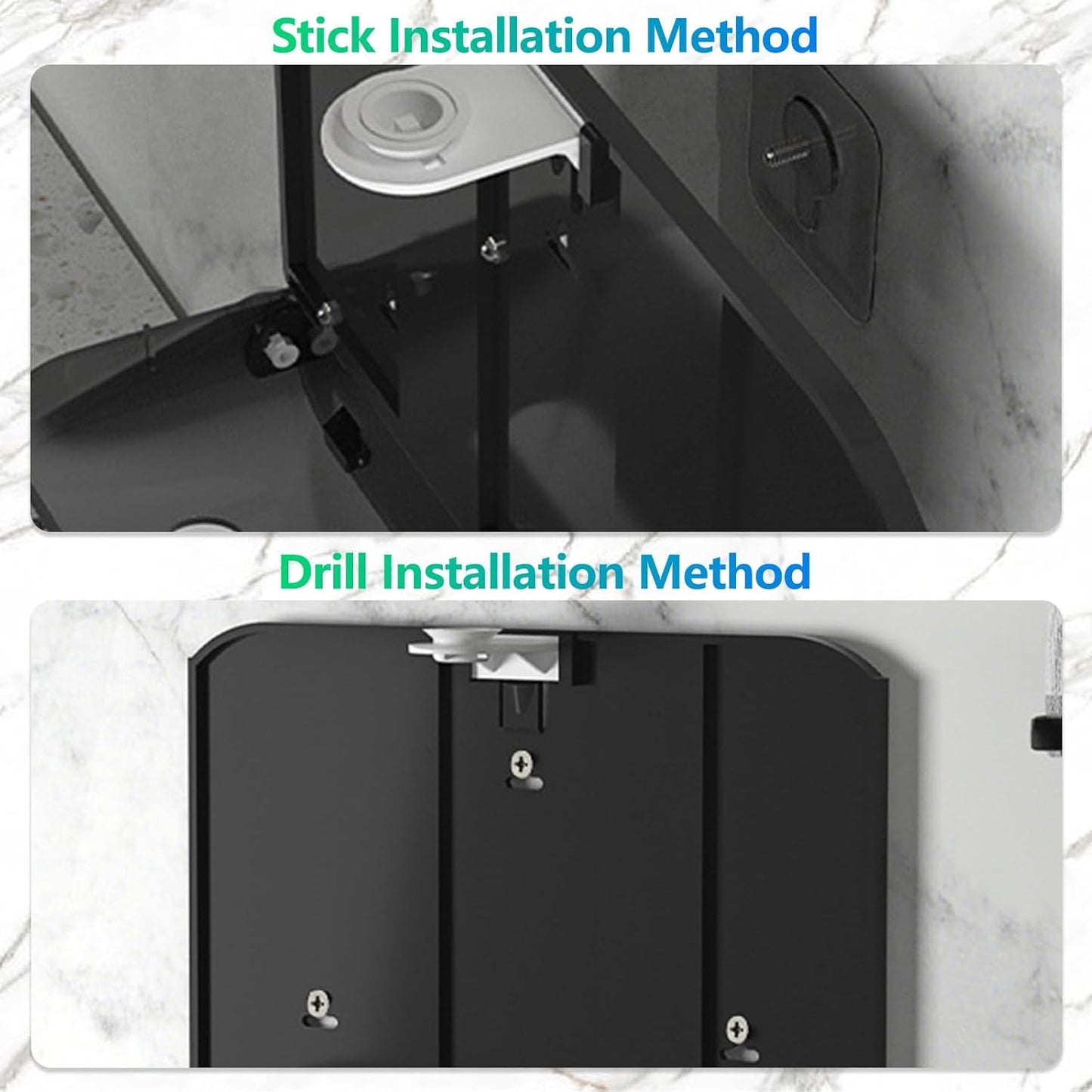 Trifold Hand Towel Dispenser for Bathroom - C Fold Paper Towel Dispenser Wall Mount with No-Hole Adhesive Installation, Compact 200 Sheets Large Capacity for Home, Apartment & RV