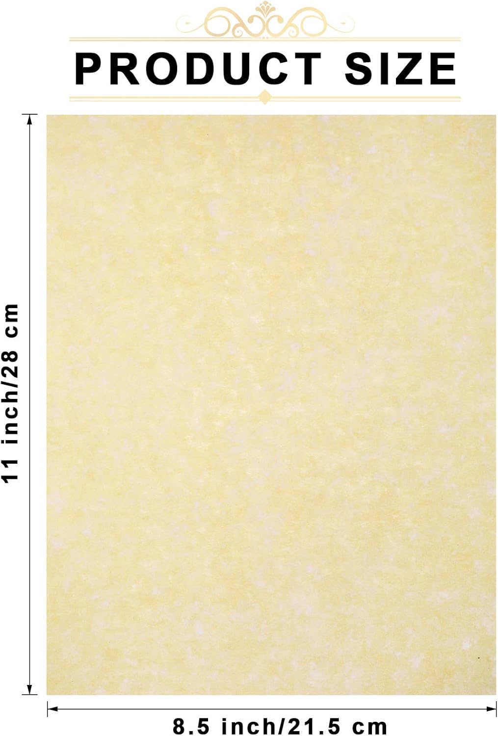 Epakh 150 Pcs Old Age Parchment Paper 8.5 x 11 Inch Standard Letter Vintage Colored Old Parchment Semblance Double Side Printing Paper (Light Beige)