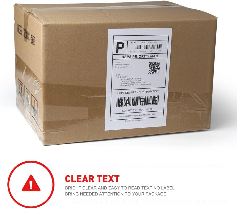 [500 Sheets; 1000 Labels] Half Sheet Self Adhesive Shipping Labels for Laser & Inkjet Printers, 8.5" X 5.5"