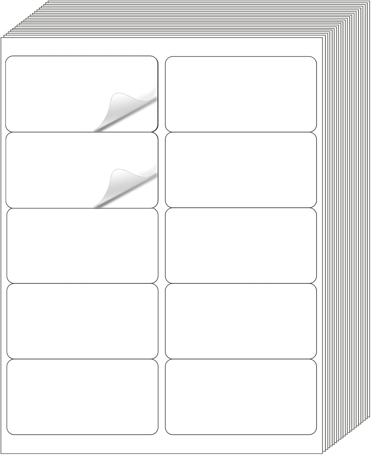 Shipping Labels Stickers, 2"×4" Printable Mailing Label for Laser/Inkjet Printing- Matte White, Permanent Adhesive Labels Stickers