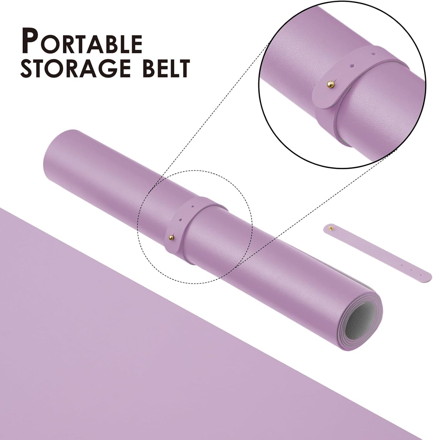 Leather Desk Mat - Small Non-Slip PU Desk Pad for Office and Home - Desk Organization and Accessories - Ideal for Large Mouse Pad and Small Desk Mats on Top of Desks (Purple,23.6"x 13.8")