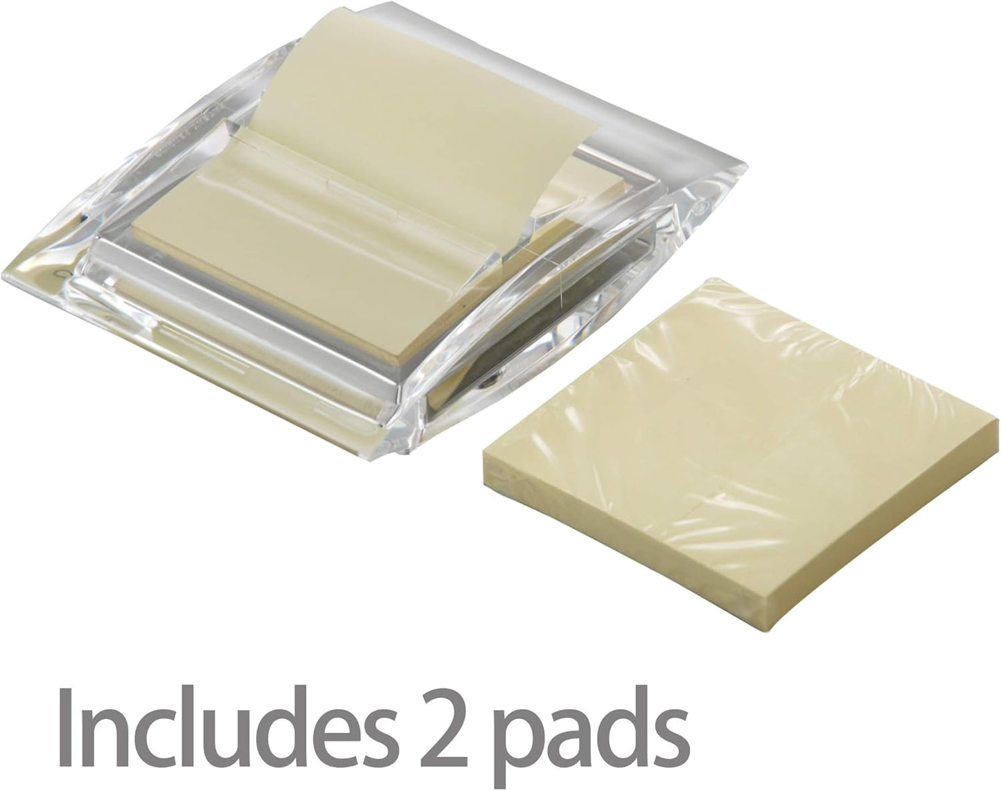 Acrylic Dispenser for Self-Stick Note/Holder Includes 2 Memo Notes | for 3 x 3 Self-Stick Notes | Office Supplies, Desk Accessories - Clear