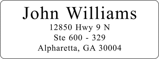 White Address Labels for Business - Personalized Return Address Labels, Custom Mailing Labels, Shipping Stickers for Envelopes and Packages (Serif Font)