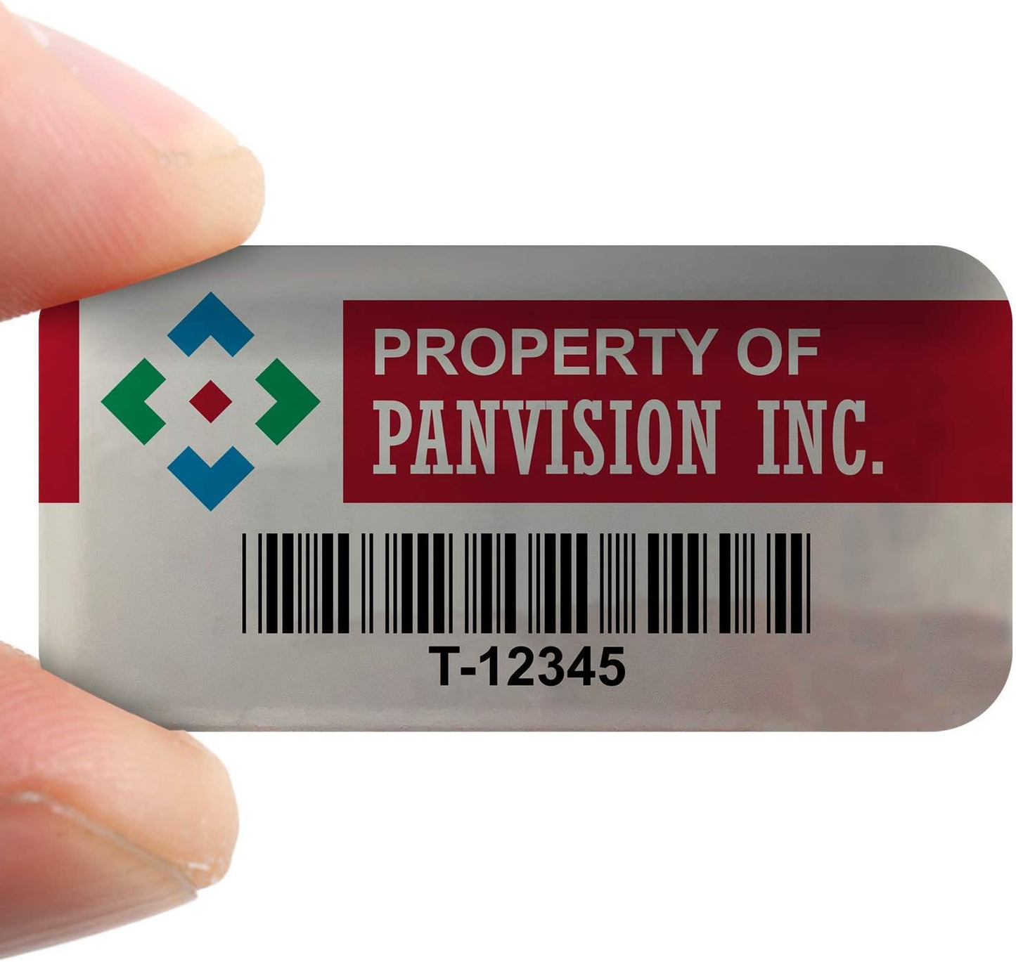 MyAssetTag Custom Asset Labels with Barcode | 0.75" x 1.5" 100% Aluminum Foil Tags with High-Bond Acrylic Adhesive, Pack of 100, Made in USA