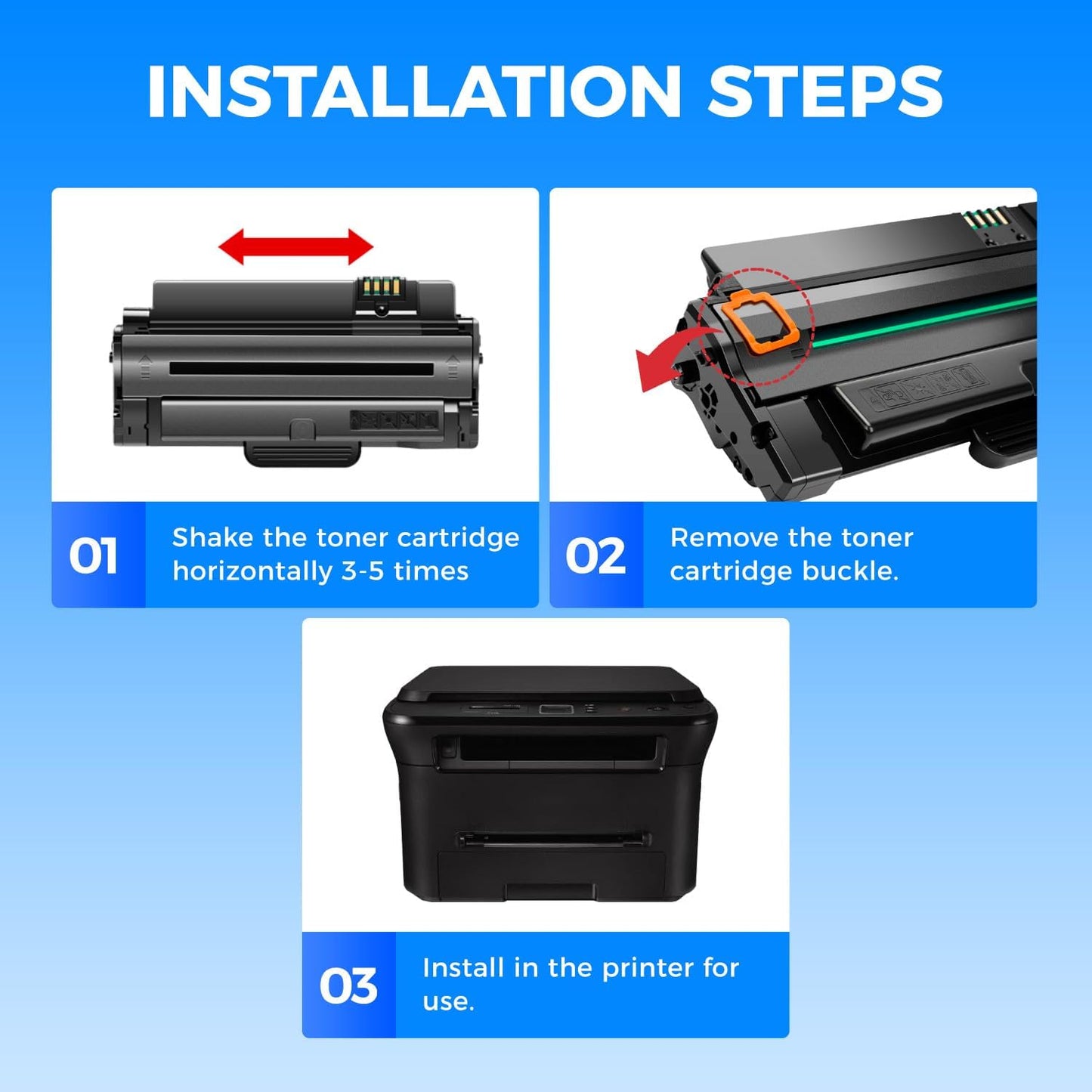 KingKJ 3J11D 1130 Black Toner Cartridge 2-Pack High-Yield Replacement for Dell 3J11D 1130 1133 1135 Toner Compatible with Dell 1130 1130N 1133 1135N Laser Printer Ink All-in-One Copier（2,500 Pages）
