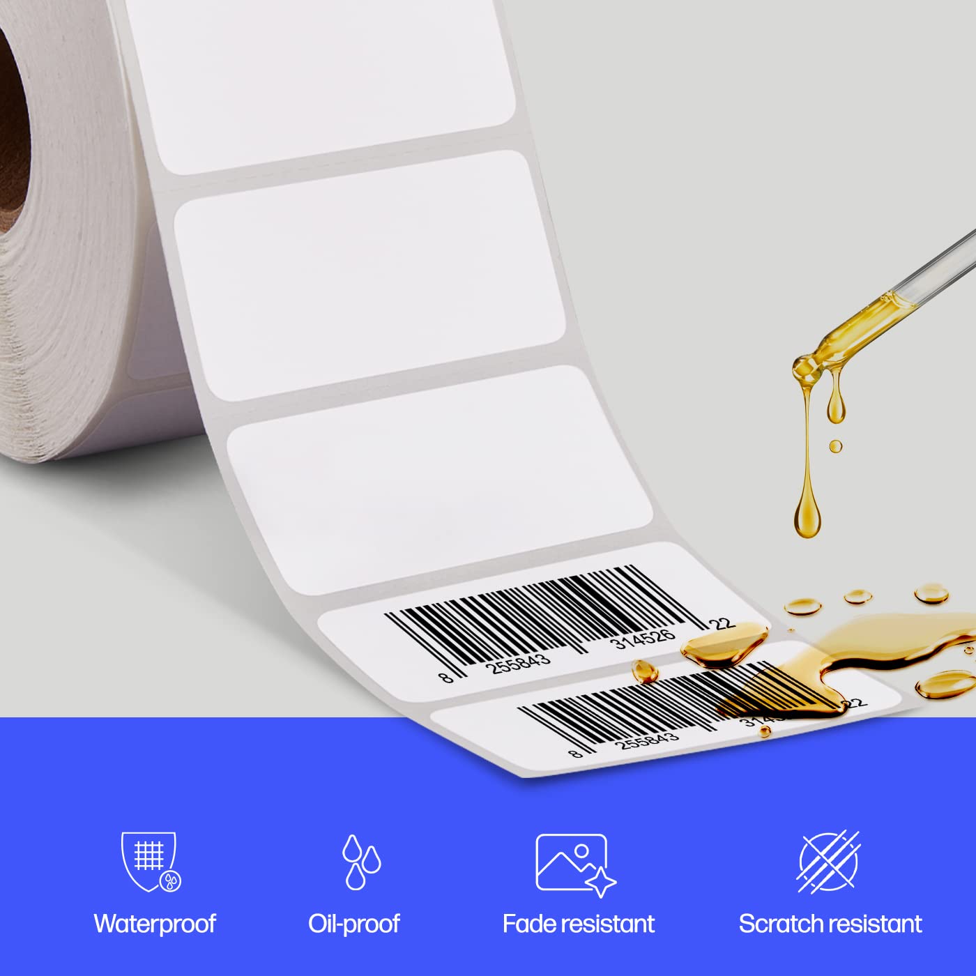 HP 2x1 Direct Thermal Shipping Labels, 2 Rolls, 1375 Sheets per Roll, Multipurpose White Labels for Personal or Business Use, Compatible with HP and Other Thermal Printers