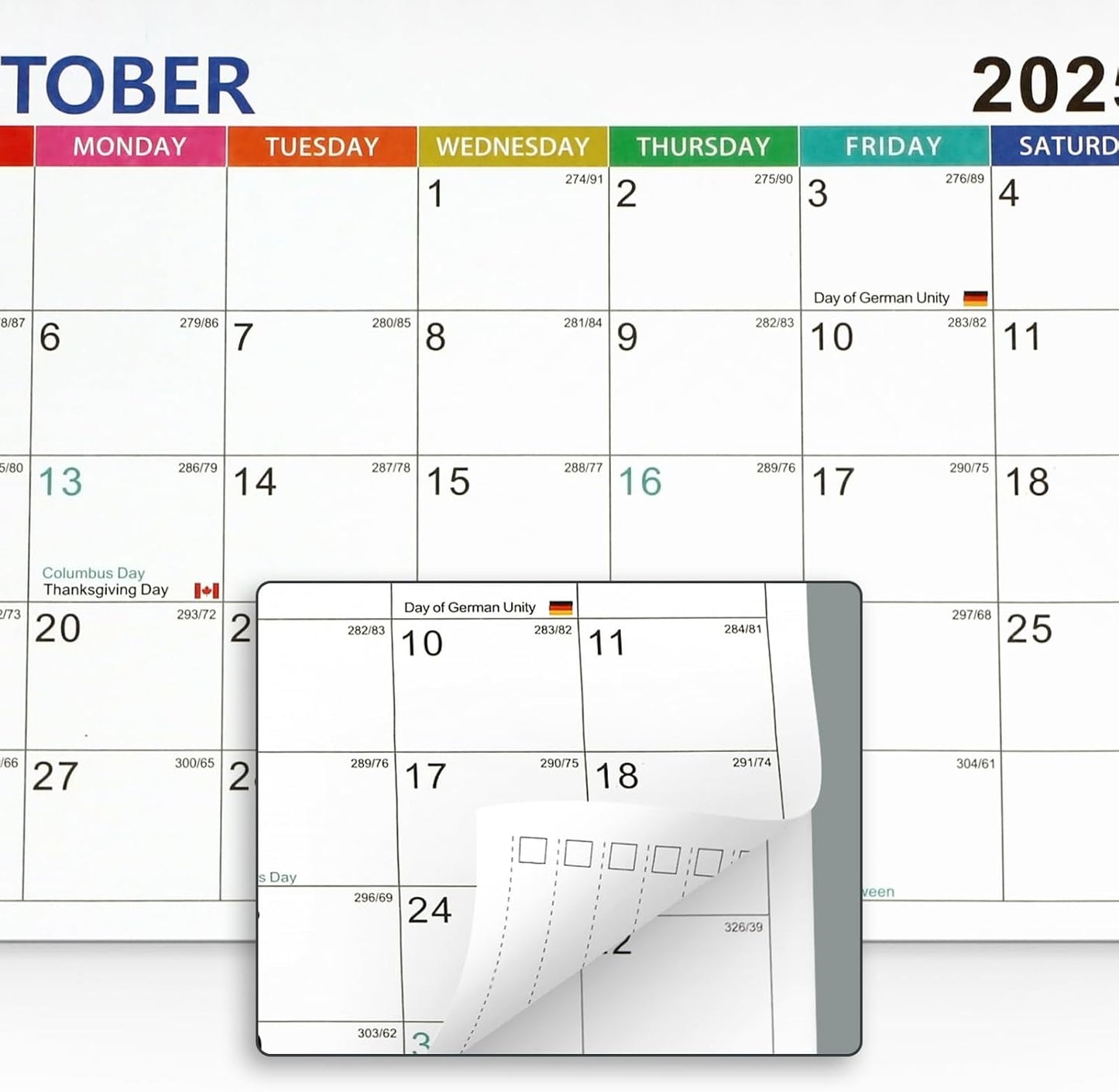 2025 Desk Calendar, from Jul 2025-Jun 2026, 12 Months Desktop Calendar, Holiday Reminders, Daily Square and Lines, Easy to Organizing and Planning for Home and Office